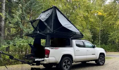 2017 Toyota Tacoma Double Cab 4x4 TRD Sport Manual Transmission with aluminum Alterra Tech canopy we...