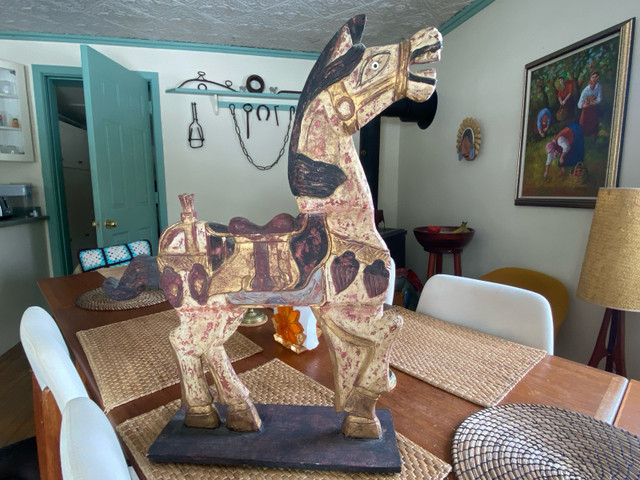 Vintage Hand Carved Painted Wooden Horse in Arts & Collectibles in City of Toronto - Image 2