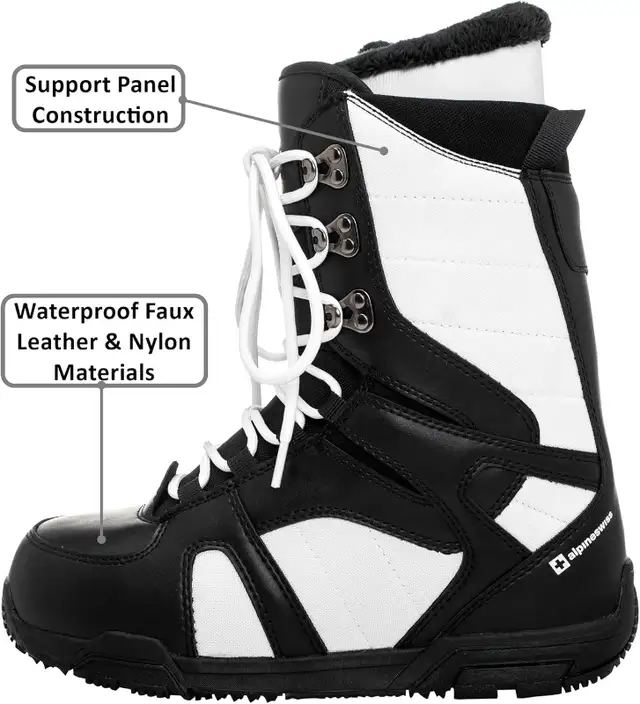 Alpine Swiss Men’s Snowboard  Boots Black & White (SIZE 8) in Snowboard in City of Toronto - Image 9
