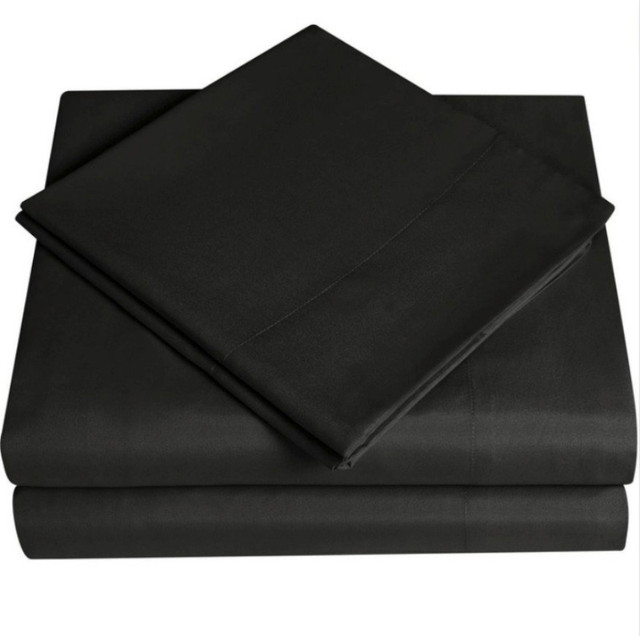 New 4PC DOUBLE Sheets • Super Soft • Deep Pocket • Black in Bedding in Barrie