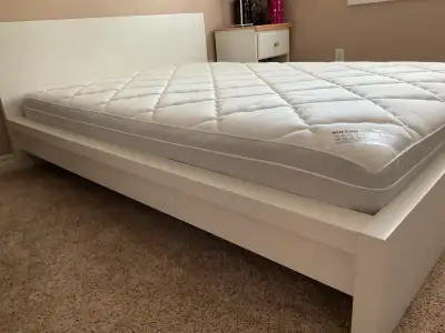 IKEA DOUBLE BED FRAME + MATTRESS IN EXCELLENT CONDITION, View more