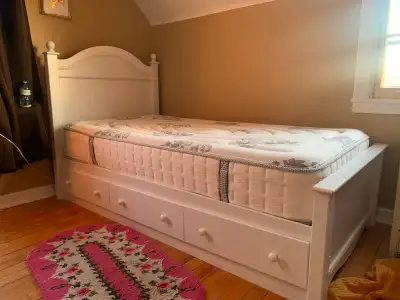 twin captains bed frame & mattress, View more