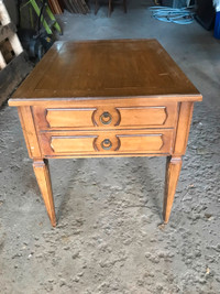 Solid walnut wood end table