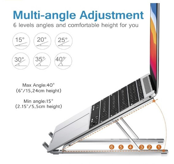 Laptop/tablet stand with 6 adjustable angles & foldable.   (NEW) in Laptop Accessories in Mississauga / Peel Region - Image 2