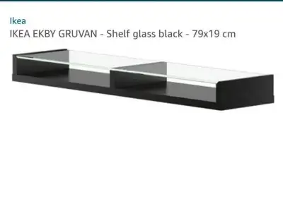 IKEA Shelf with tempered glass and wooden particleboard shelf, View more