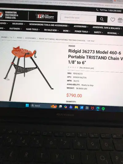 Ridgid tristand model 460-6. Excellent shape and well taken care of. Nut welded on the back leg to l...