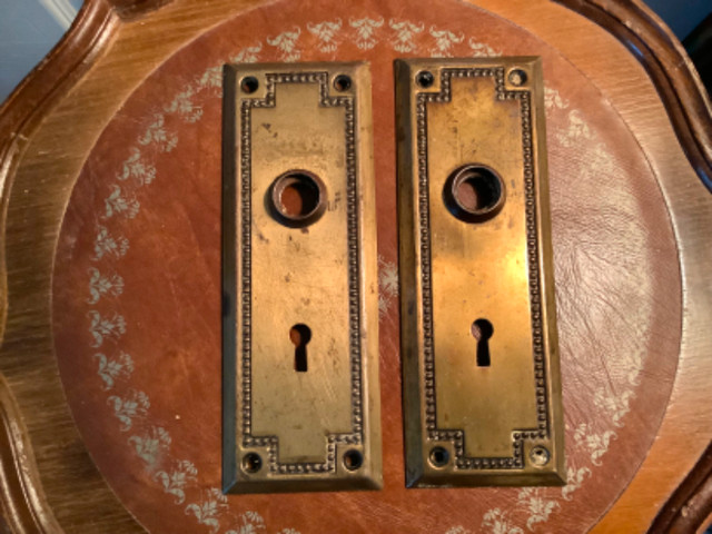 #2 Two Antique/Vintage Brass Door Knob Covers/Plates  in Home Décor & Accents in Belleville