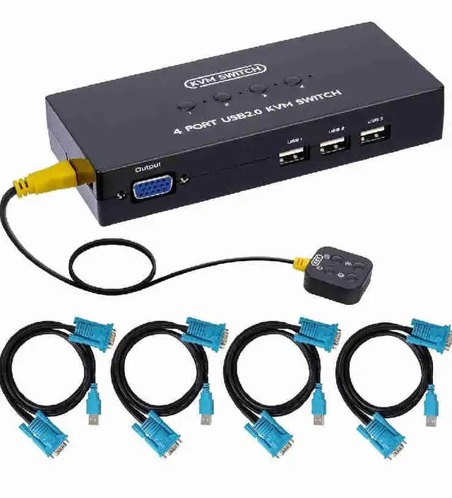 VGA KVM Switch 4 Port, USB VGA KVM Switcher for 4 Computers Sha in Cables & Connectors in Markham / York Region - Image 2