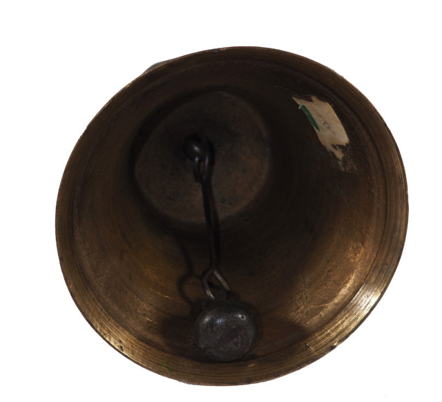 8" Tall Brass School Bell with Wooden Handle in Arts & Collectibles in St. Albert - Image 2
