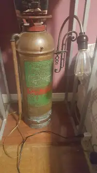 Antique fire extinguisher lamp