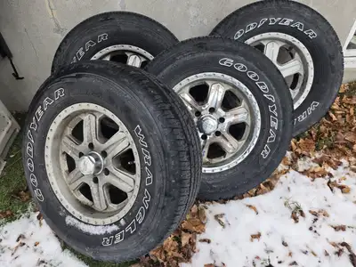 17 inch American Racing Rims, selling rims, Tires are on the rims and have decent tread, hold air, b...