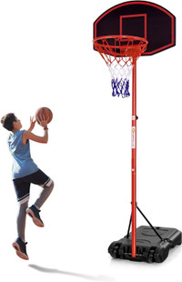 Costway Adjustable Kids Basketball Hoop Stand W/Durable Net Shat