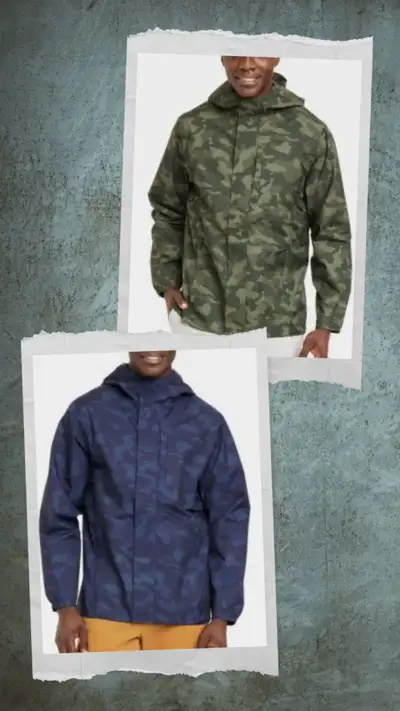 Men's Waterproof Rain Shell Jacket (Navy Blue or Olive Green), View more