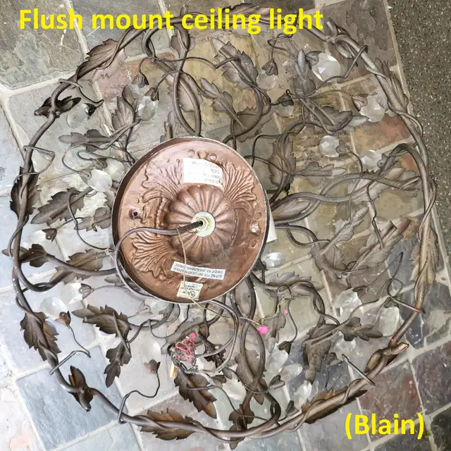 Vintage Tole Chandelier + Light Set - All Black, Frosted Crystal in Indoor Lighting & Fans in Markham / York Region - Image 9