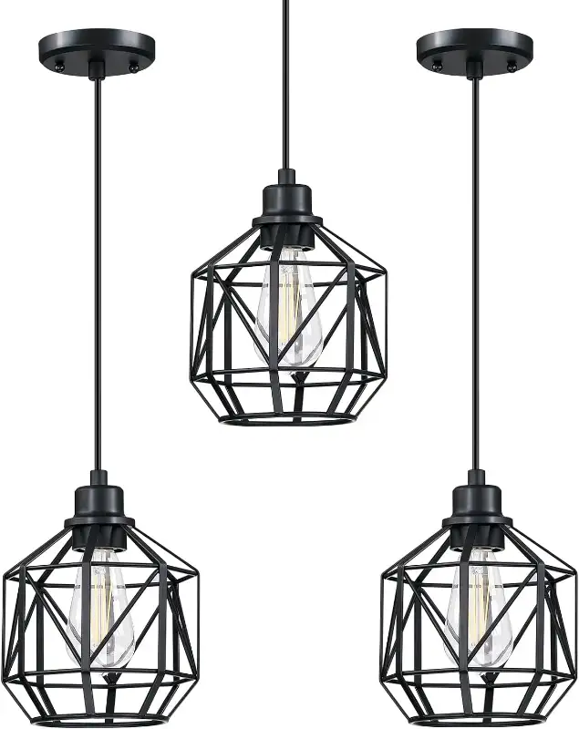 NEW...3 Pack Black Pendant Lights (Brampton) in Electrical in Mississauga / Peel Region - Image 2