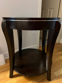 Round Side Accent Table with Glass top