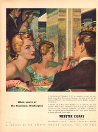 Large 1947 full page vintage ad for Webster Cigars (10” x 14”)