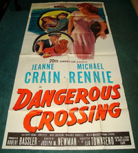 RARE 1953 DANGEROUS CROSSING FILM NOIR SHIP MURDER MOVIE POSTER