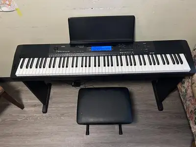 Casio Piano CDP240R Plus Stand, Pedal, Stool (88 Weiggted Keys), View more