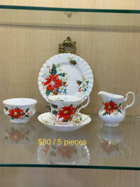 Christmas Creamer, sugar bowl, tea set 