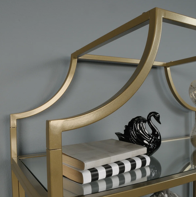 Luxury Designer GOLD BOOKCASE DISPLAY CABINET 5 glass shelves in Bookcases & Shelving Units in City of Toronto - Image 4