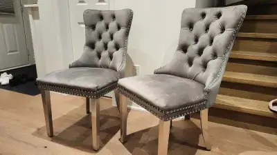 Grey Velvet Chair, View more