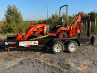 Compact back hoe and operator for hire