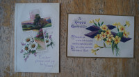 TWO ANTIQUE POSTCARDS - CANADIAN STAMPS