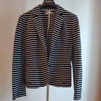 New with tag black white stripes ponte knit blazer jacket
