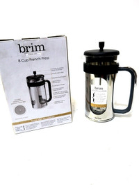 brim 8 Cup French Press, Quickly Brew Coffee in Under 5 Minutes,