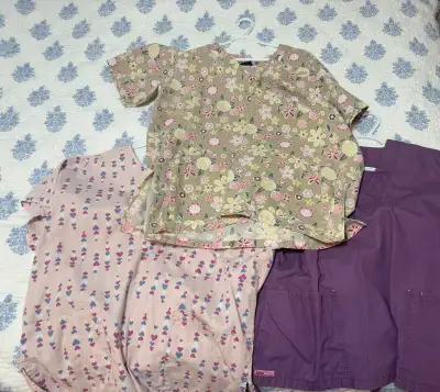 3 Scrub Tops, 2XL, View more