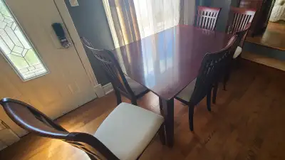 Wood Dining Table and Six Chairs, View more