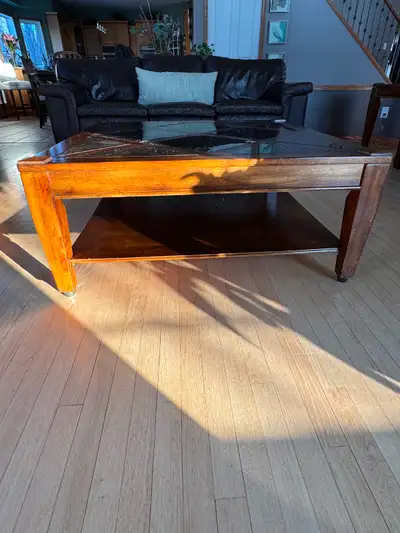 Solid wood coffee table, end tables and sofa table, View more