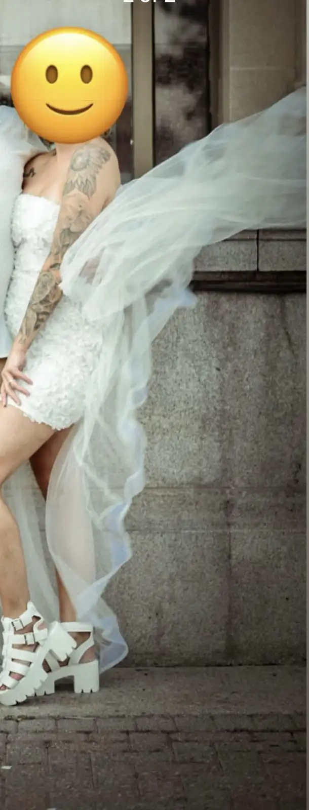 white dress with train 