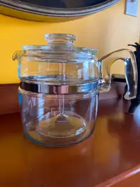 Vintage Glass Pyrex Flameware 7756-B 6 Cup Coffee Pot Percolator