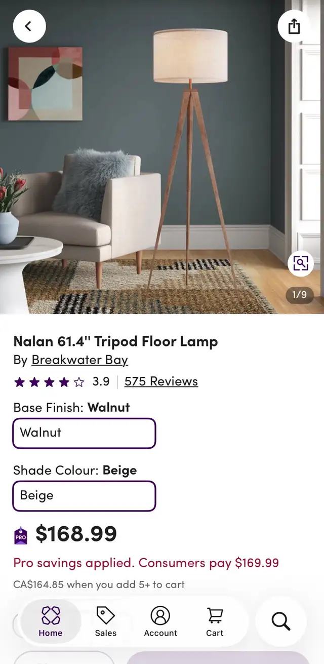 Modern 61” Tripod Floor Lamp – Metal Base with Drum Shade in Indoor Lighting & Fans in Oshawa / Durham Region - Image 8