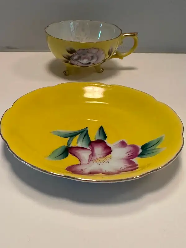 PEARLIZED TEA CUP AND SAUCER VINTAGE ANTIQUE JAPAN JAPANESE62863270030467121