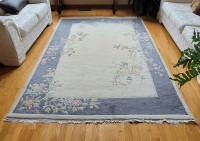 Tapis en laine 9' x 6'  Blue gris    Wool Carpet 9' x 6'