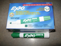 New Box of 12 Green Expo Dry Erase Markers