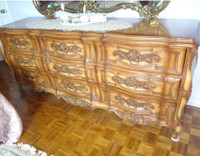 French Provincial Heavy Solid Wood Dresser 