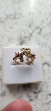 Unique 14k yellow gold ring