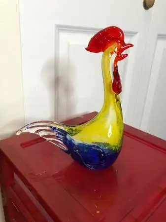 Rare Vintage Crystal Glass Art Chicken, View more