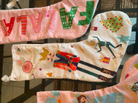 NEW stockings Christmas x 4 family cute pastels decor collector
