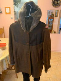 Leather winter coat 5-6 years old girls