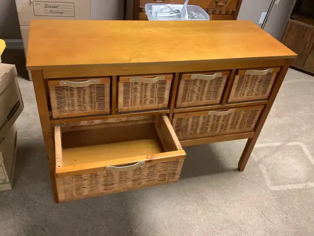 2 Wood and wicker storage units in Bookcases & Shelving Units in Strathcona County - Image 3
