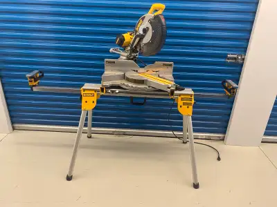 Dewalt corded compound sliding miter saw with Dewalt stand., View more