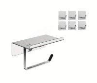 BRAND NEW-Polished chrome tissue holder with shelf and 6 hooks