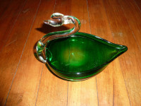 Decorative Antique Glass Swan