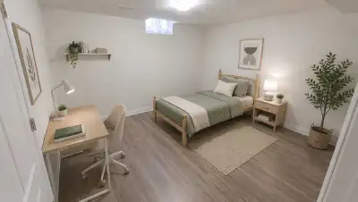 Bright spacious basement room for rent Month to month or long-term rental Private room size 12 feet...