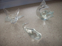 Vintage Clear Glass Animal Paperweight Figurine 4.5"